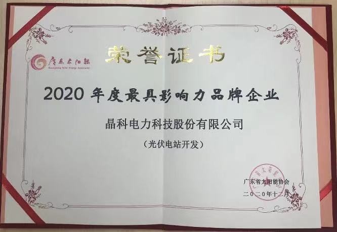 永利科技|荣获2020年度光伏电站开发最具影响力品牌企业等两项大奖